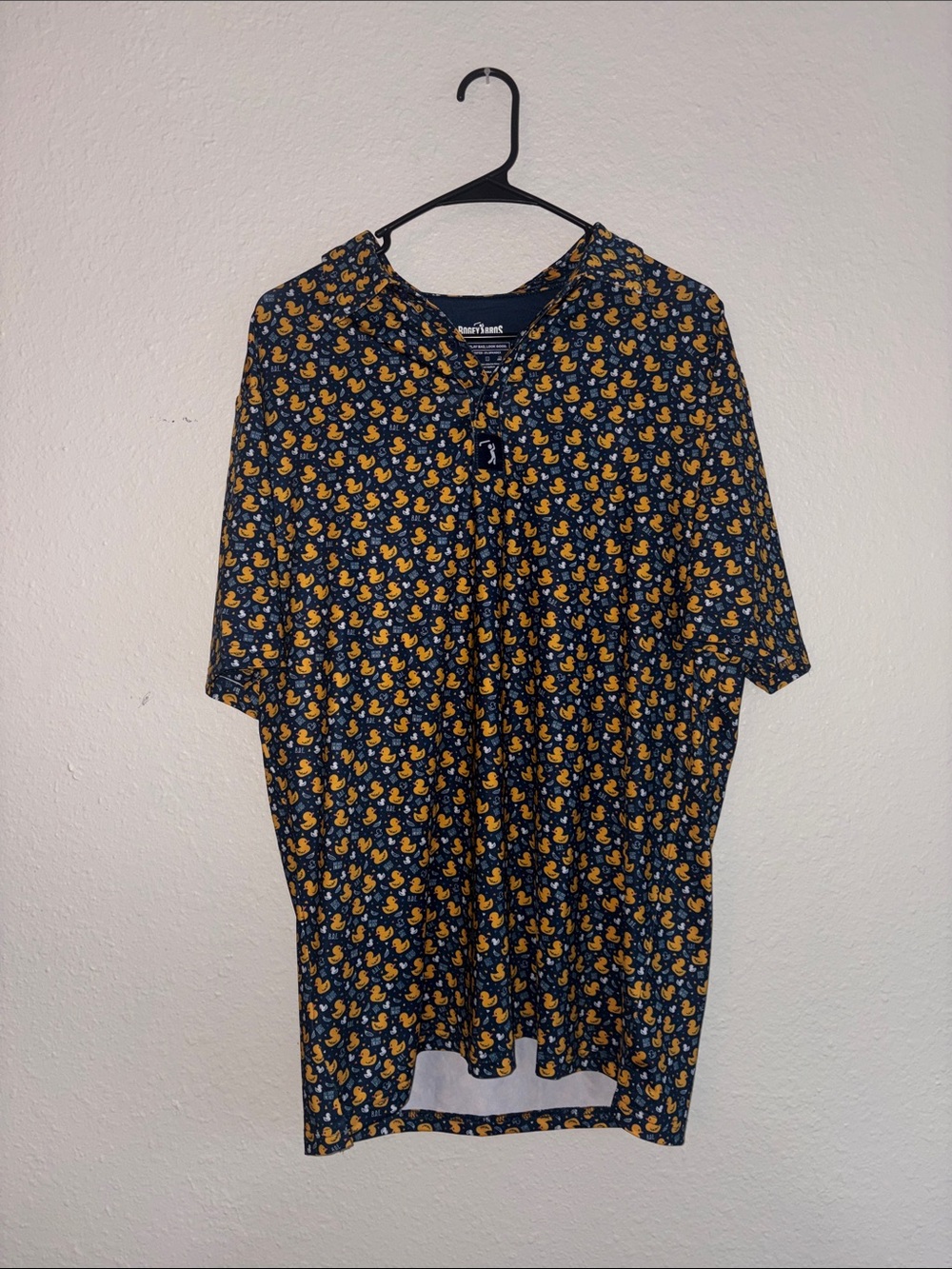 Bogey Bros Navy Golf Polo with Yellow Duck Print - Picture 2 of 16